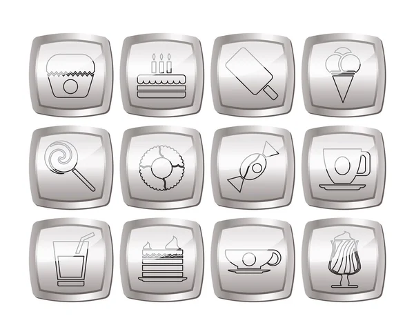 Sweet food and confectionery icons — Stock Vector
