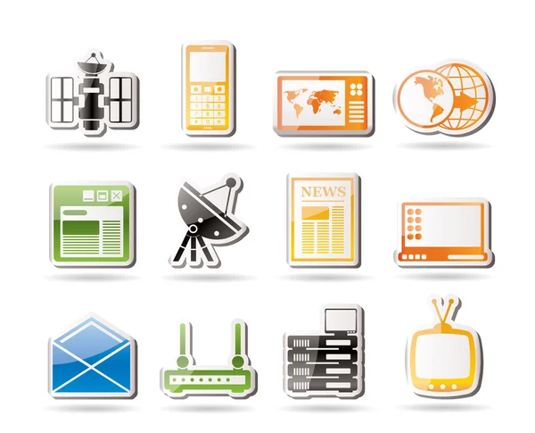 Basit iletişim ve iş ikonları/simgeleri — Stok Vektör