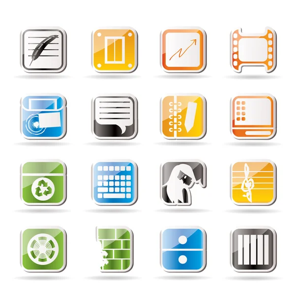 Simple Business, icônes de bureau et de téléphone mobile — Image vectorielle