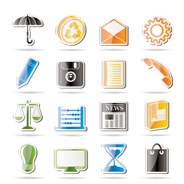 Iconos de Internet de oficina y negocios simples — Vector de stock