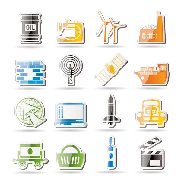 Iconos simples de negocios e industria — Archivo Imágenes Vectoriales