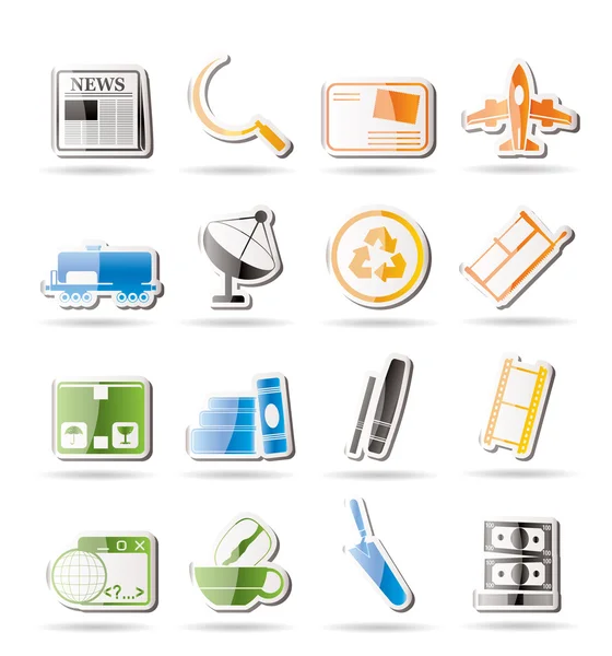 Simple Business and industry icons — Stock Vector