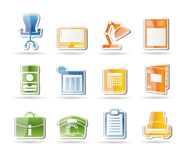 Simple Business, office and firm icons — Stock Vector