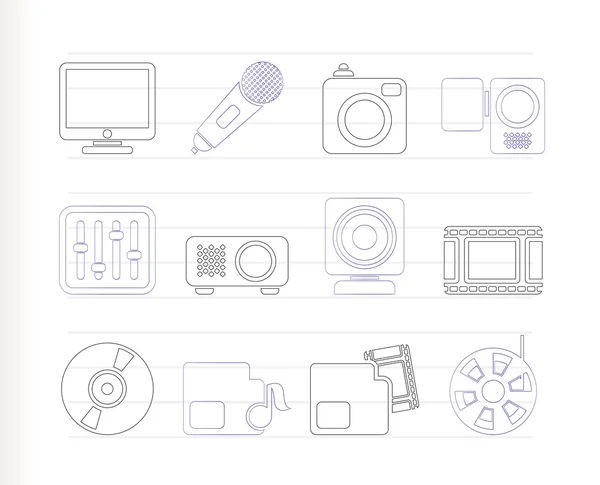 Media equipment icons — Stock Vector