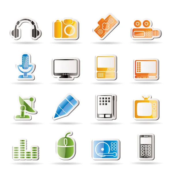 Iconos de equipos multimedia — Archivo Imágenes Vectoriales