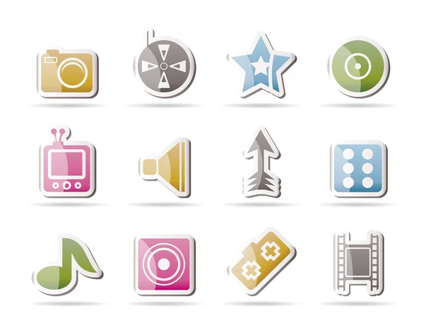 Entertainment and media Icons — Stock Vector