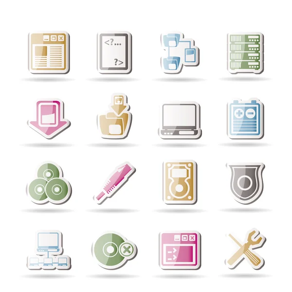 Iconos de ordenador del lado del servidor — Vector de stock