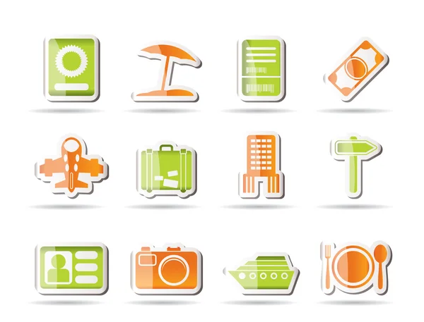 Travel, trip and holiday icons — Stock Vector