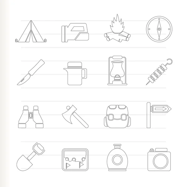 Tourism and hiking icons — Stock Vector