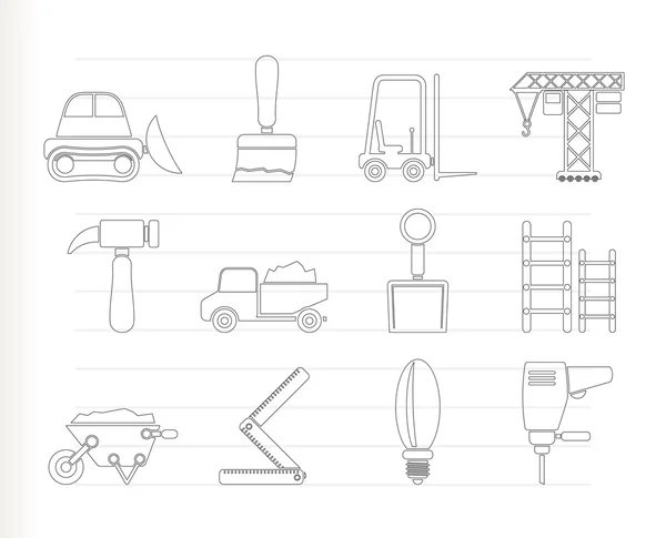 Building and Construction equipment icons — Stock Vector
