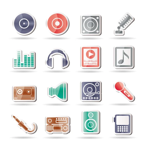Musica e icone sonore — Vettoriale Stock
