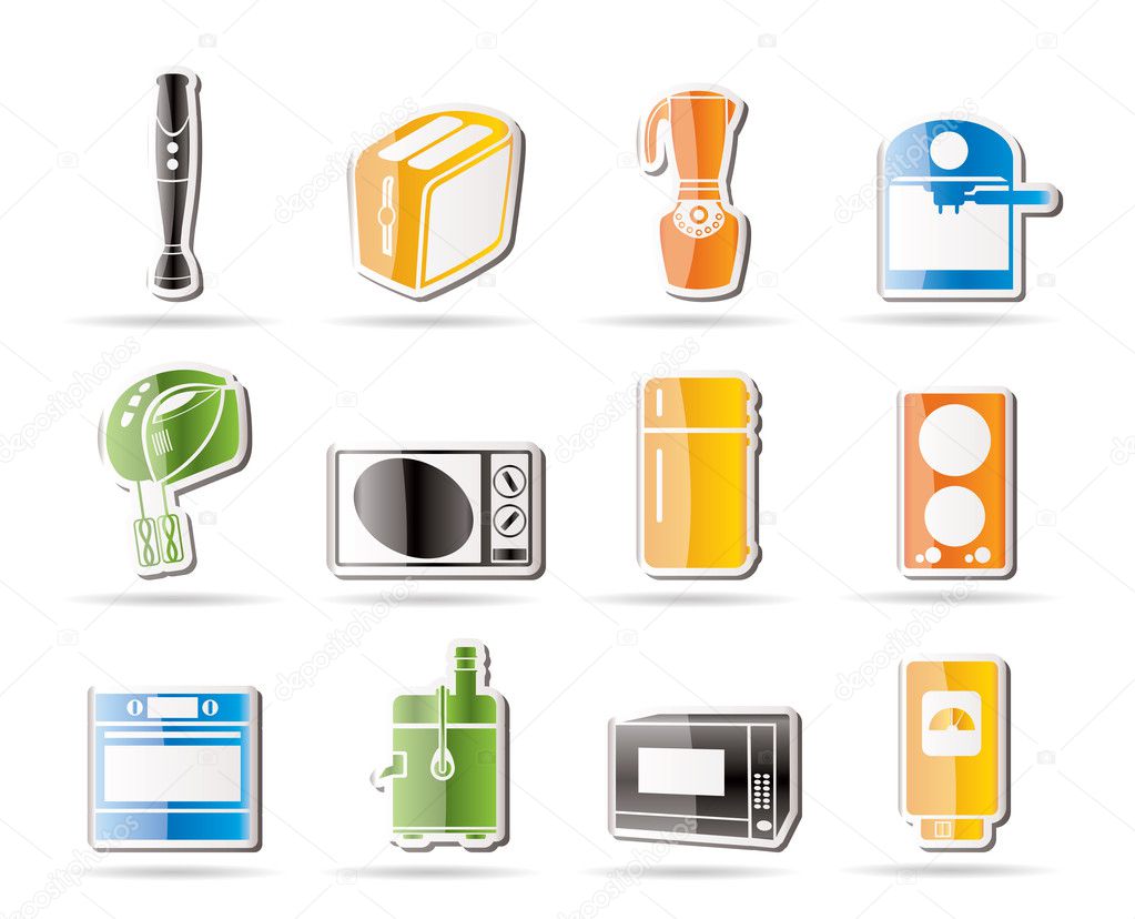 Simple Kitchen and home equipment icons