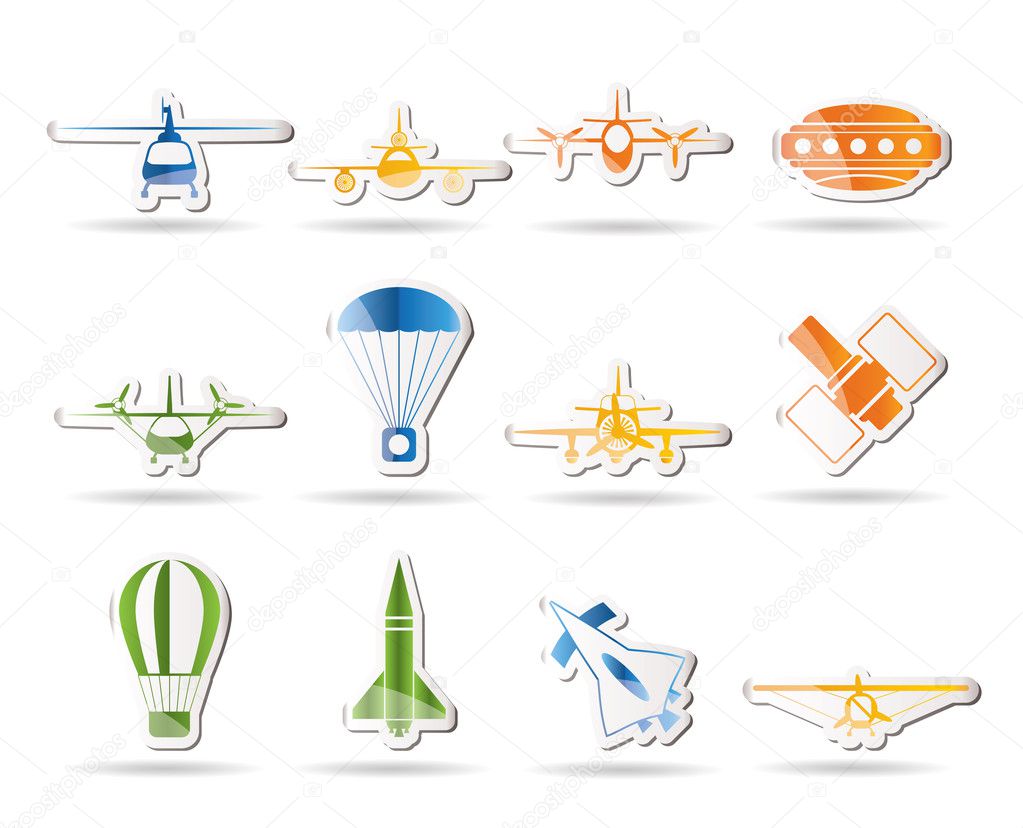 Different types of Aircraft Illustrations and icons