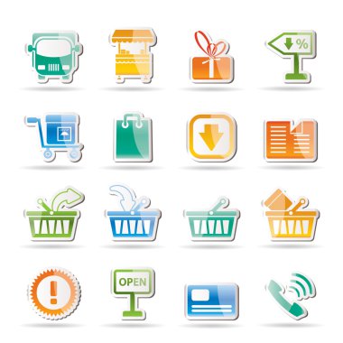 Online shop icons clipart