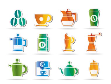 Coffee industry signs and icons clipart