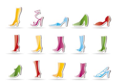 Shoe and boot icons clipart