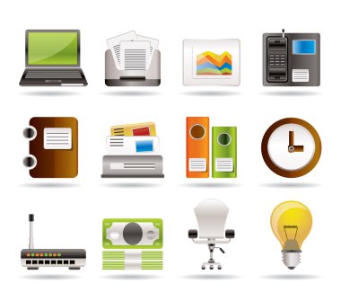 Business and office icons clipart