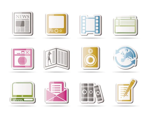 Media and information icons — Stock Vector