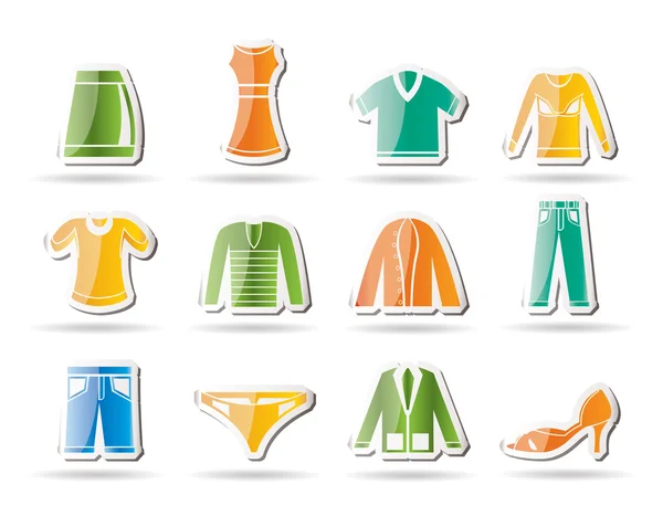 Mužské a ženské oblečení ikony — Stockový vektor
