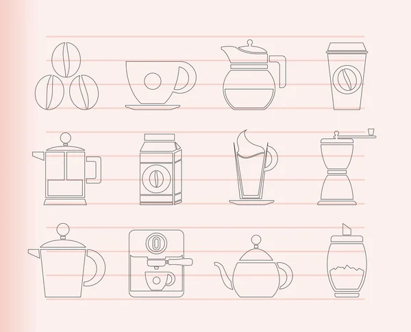 Sinais e ícones da indústria do café — Vetor de Stock