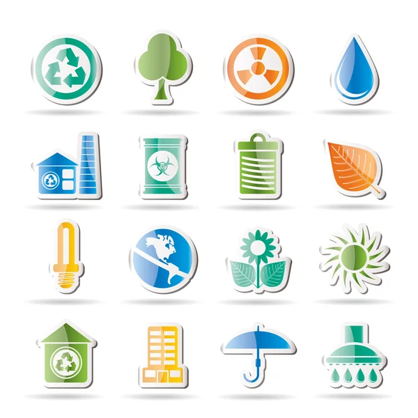 Iconos de ecología y naturaleza — Vector de stock