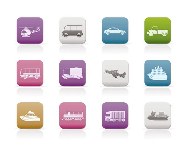 Iconos de viaje y transporte — Archivo Imágenes Vectoriales