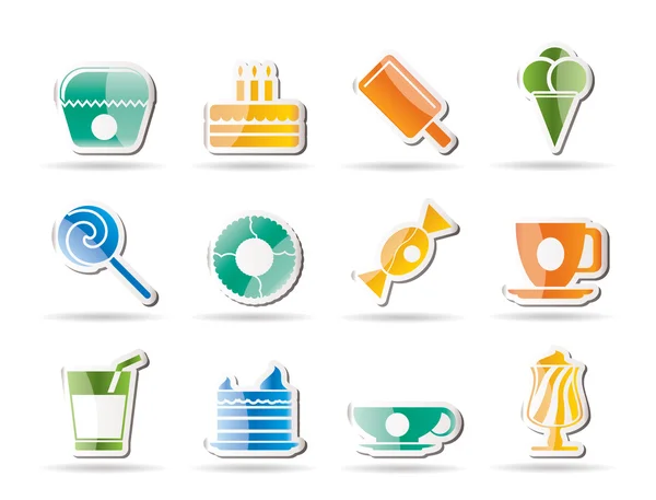 Sweet food and confectionery icons — Stock Vector