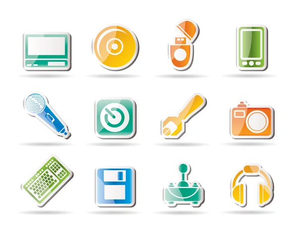 Computer and mobile phone Equipment Icons — Stock Vector