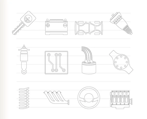 Realistic Car Parts and Services icons — Stock Vector