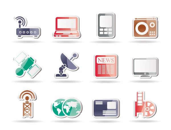 Entreprise, icônes de la communication technologique — Image vectorielle