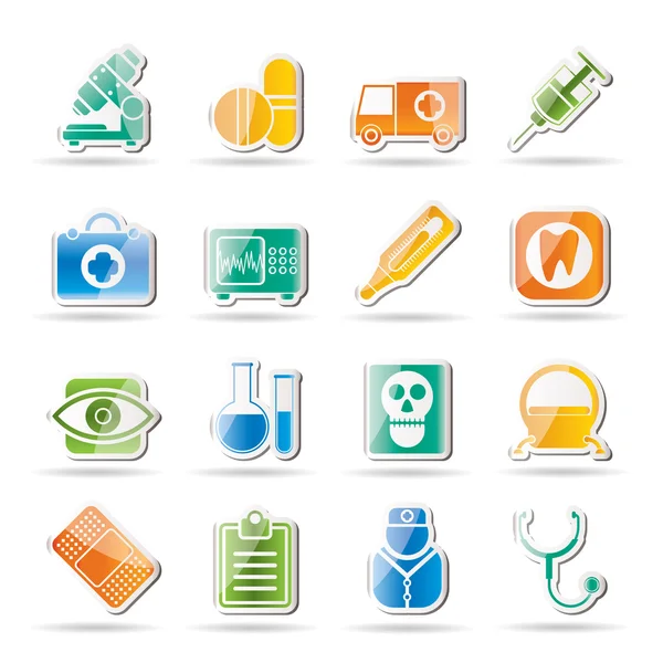Icônes médicales, hospitalières et de soins de santé — Image vectorielle