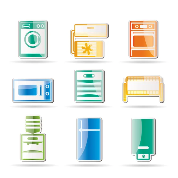 Accueil électronique et équipements icônes — Image vectorielle
