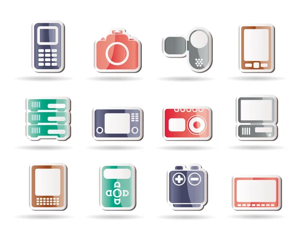 Technical, media and electronics icons — Stock Vector