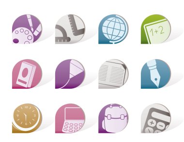 School and education icons clipart