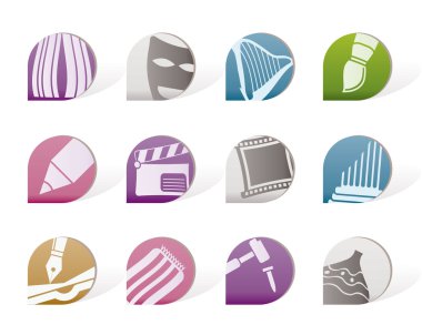 Different kind of art icons clipart