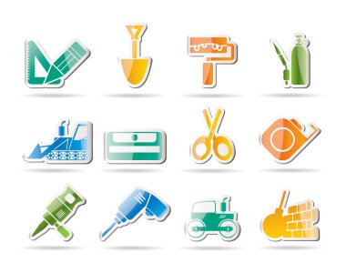 Building and construction icons clipart