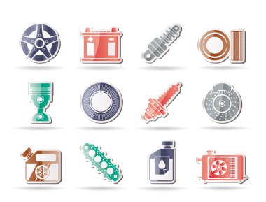 Car Parts and Services icons clipart