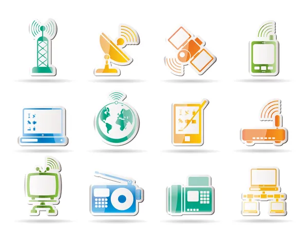 Communication and technology icons — Stock Vector