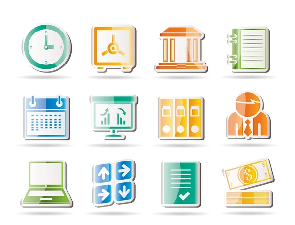Zakelijke, financiële en office-pictogrammen — Stockvector