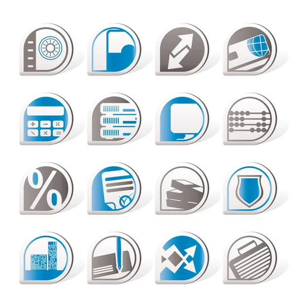 Icone semplici di banca, affari, finanza e ufficio — Vettoriale Stock
