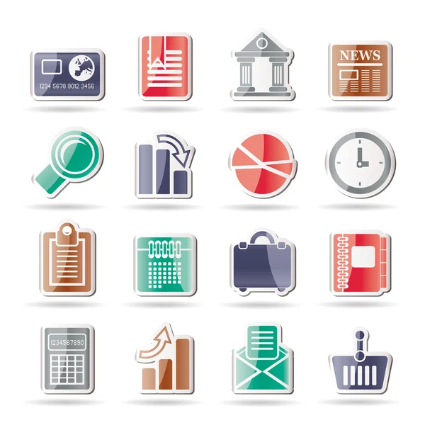 Business and Office Realistic Internet Icons — Stock Vector