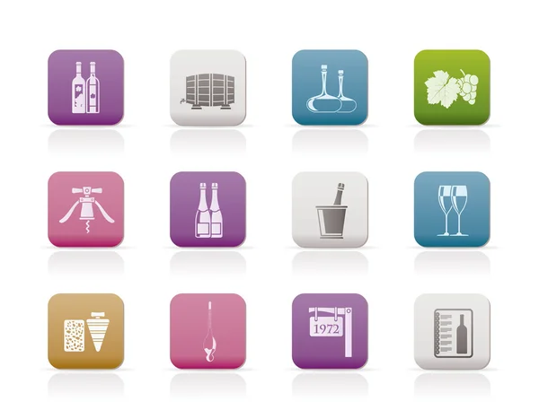Wine and drink Icons — Stock Vector