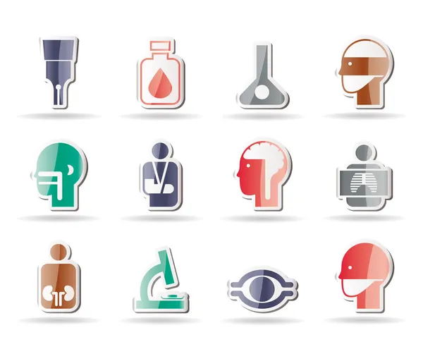 Medical, hospital and health care icons — Stock Vector
