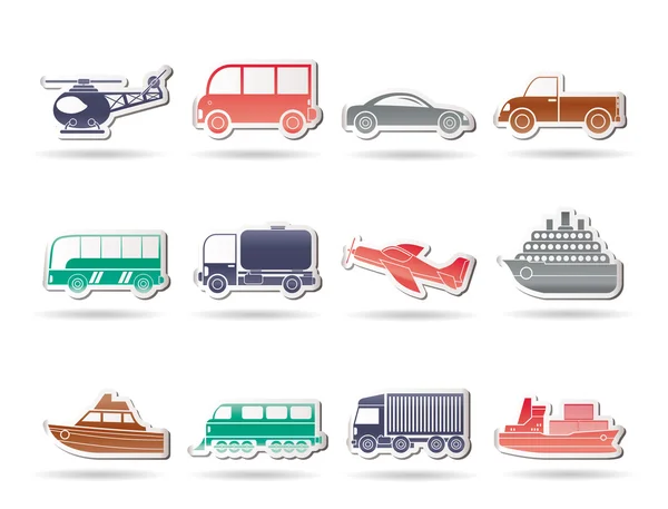 Iconos de viaje y transporte — Vector de stock