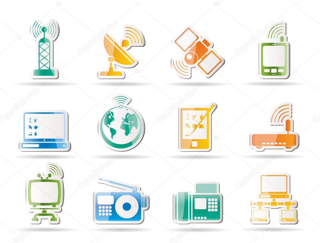 Communication and technology icons Stock Vector Image by ©stoyanh #5124967