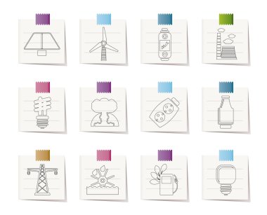 Power, energy and electricity icons clipart