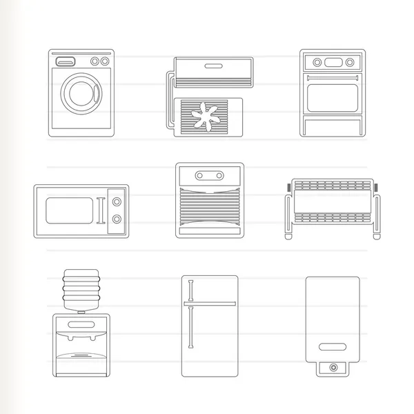 Iconos de electrónica y equipos domésticos — Vector de stock