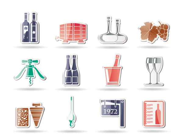 Вино и напитки Icons — стоковый вектор