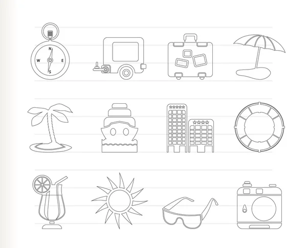Travel, Holiday and Trip Icons — Stock Vector