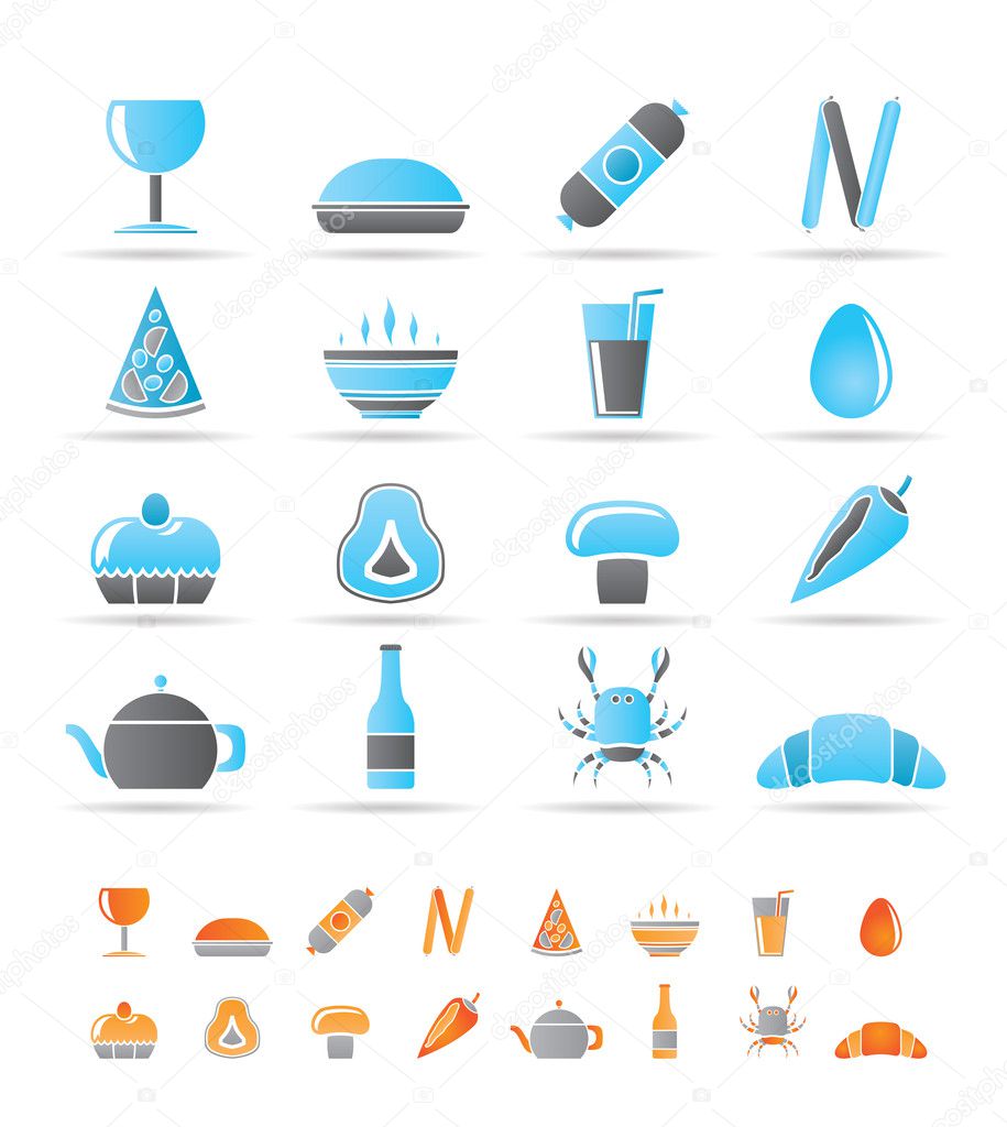 Shop, food and drink icons